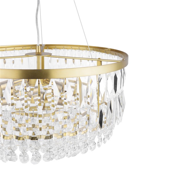 (image for) Laura Ashley Rhosill 4 Light Pendant Glass & Antique Brass